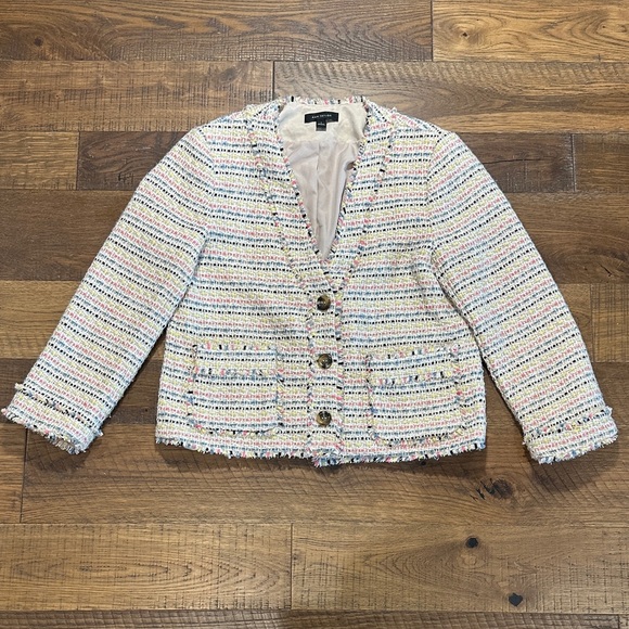 Ann Taylor Jackets & Blazers - Ann Taylor Cream and Multicolor Tweed Jacket